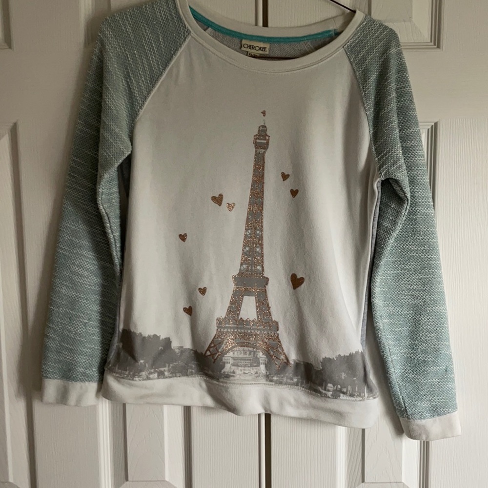 Girls Paris sweatshirt with rose gold accent